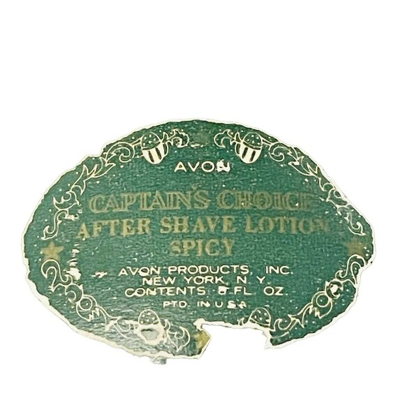 Avon Captains Choice After Shave Lotion Spicy 6 Fl Oz Vintage Glass Bottle 5" x4 - Picture 3 of 5
